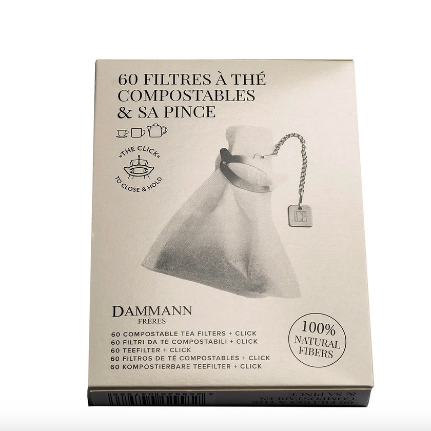 DAMMANN Frères - 60 filtres pour mug avec une pince en inoxydable