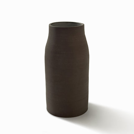 chocolate brown sandstone stoneware vase