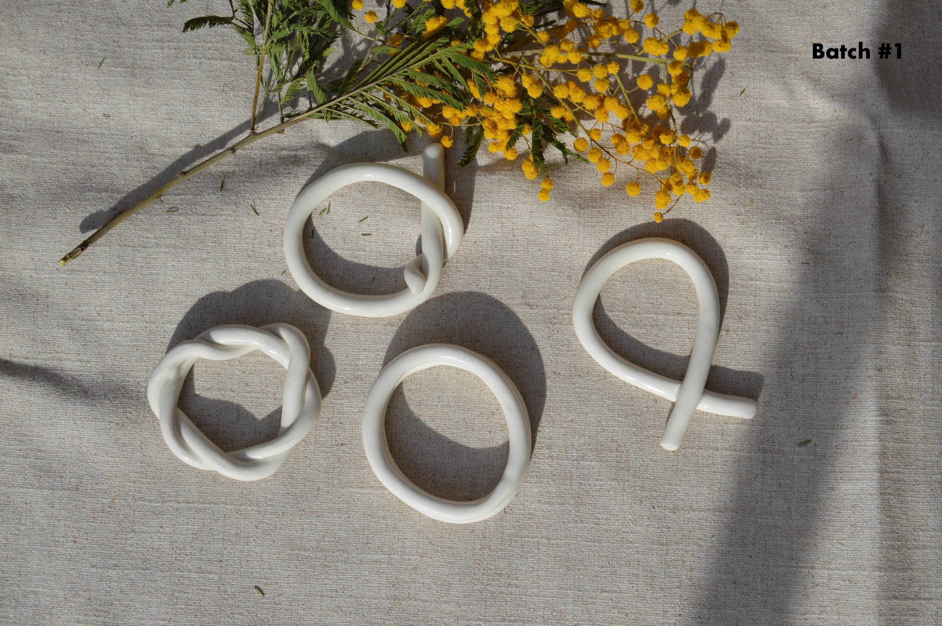 handcrafted porcelain napkin rings