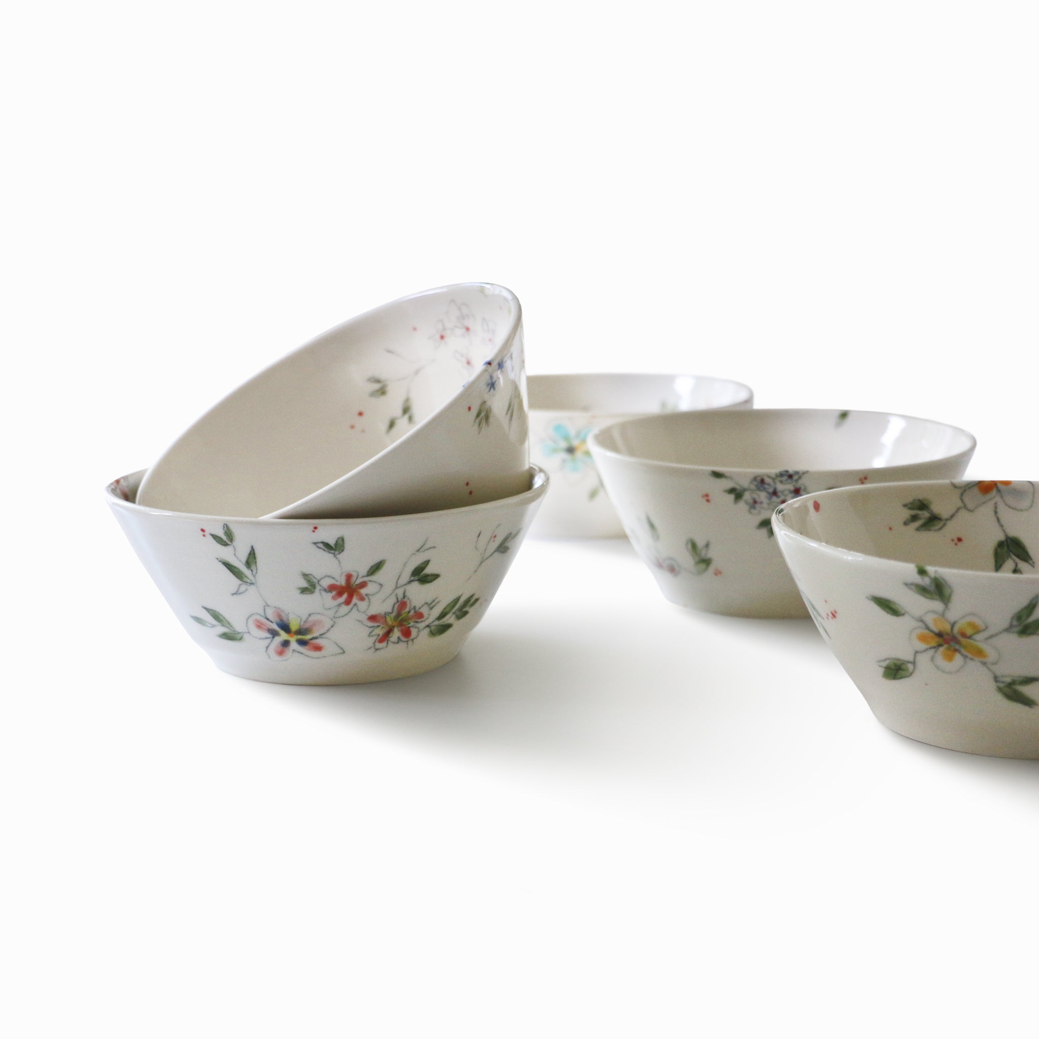 floral collection porcelain salad bowl