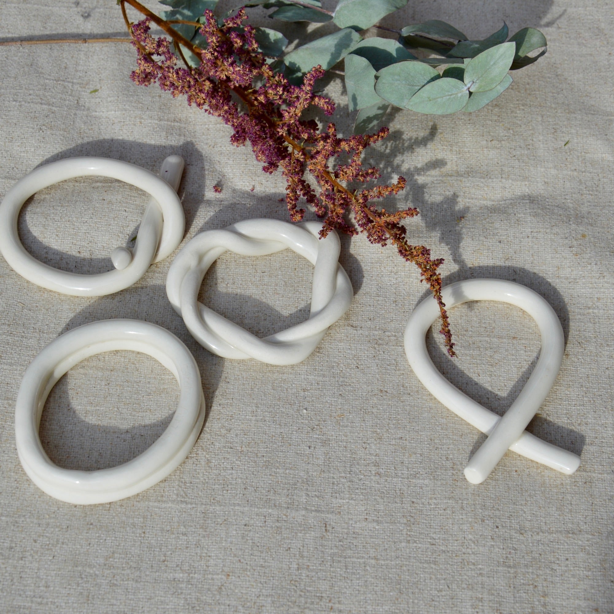 handcrafted porcelain napkin rings