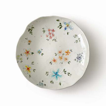 grand plat de service en porcelaine collection fleurie