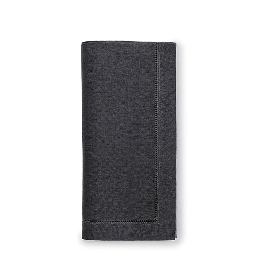 serviettes de table classiques - 100% lin - noir fumé