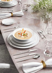 bol à pâtes/soupe/salade/assiette creuse en porcelaine metrochic blanc premium bone - collection signature